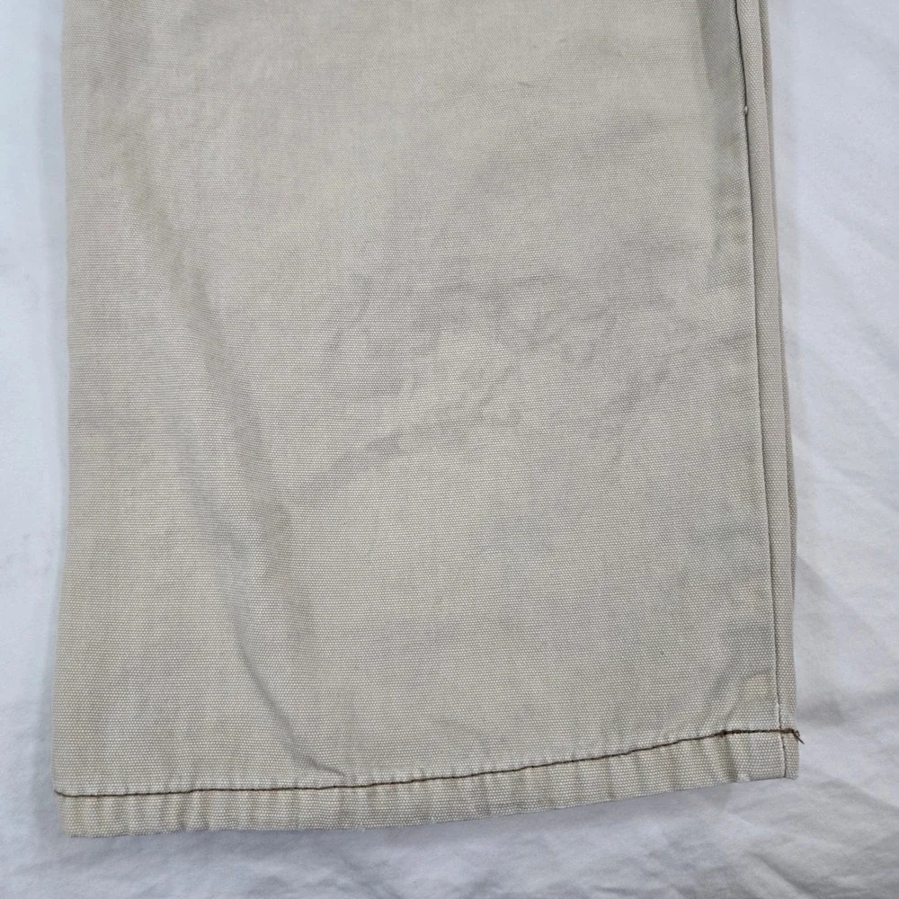 PacSun Mens Medium Baggy Cargo Pants Tan Beige Wide Leg Drawstring Skater Grunge